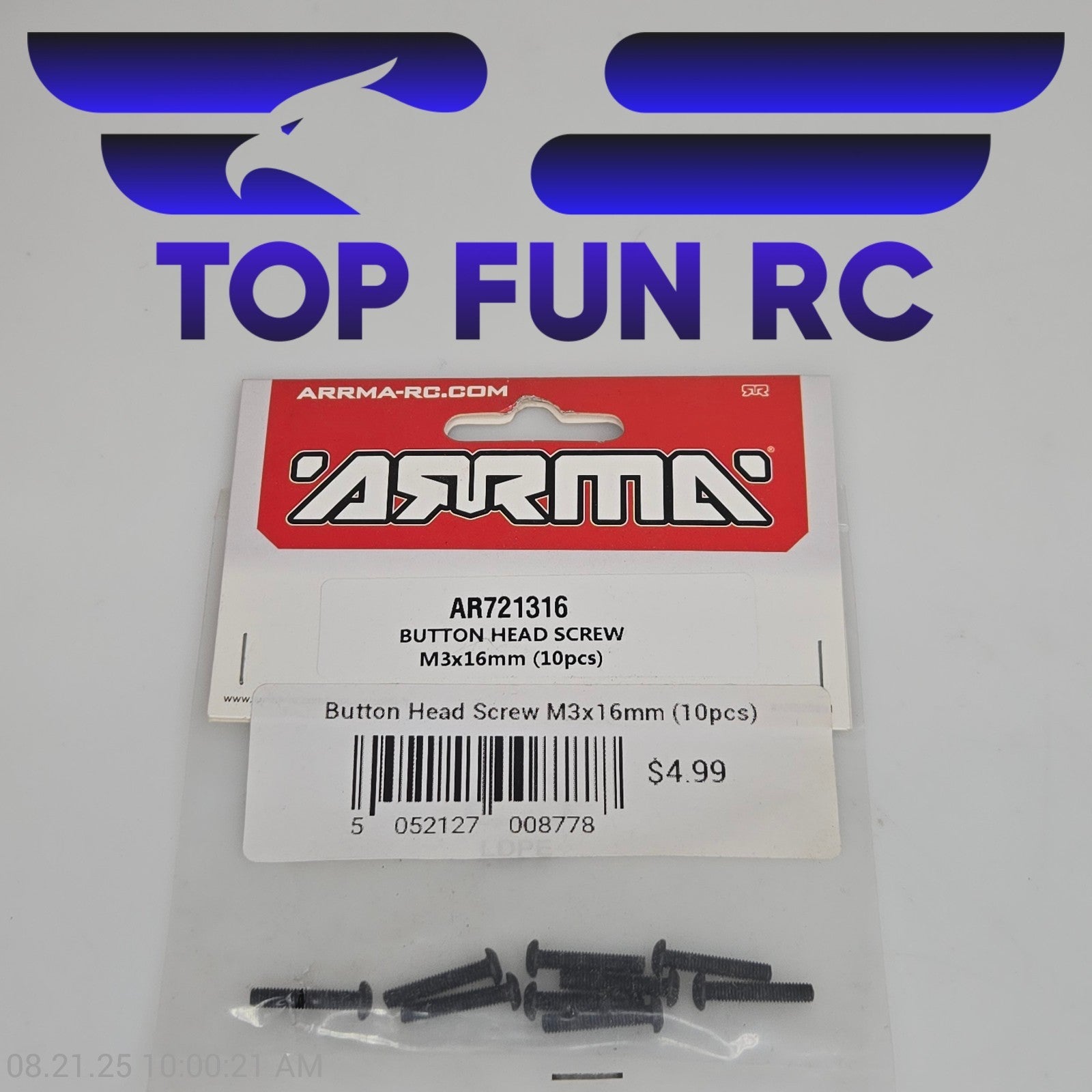 Arrma AR72316 Button Head Screw M3x16mm (10pcs)