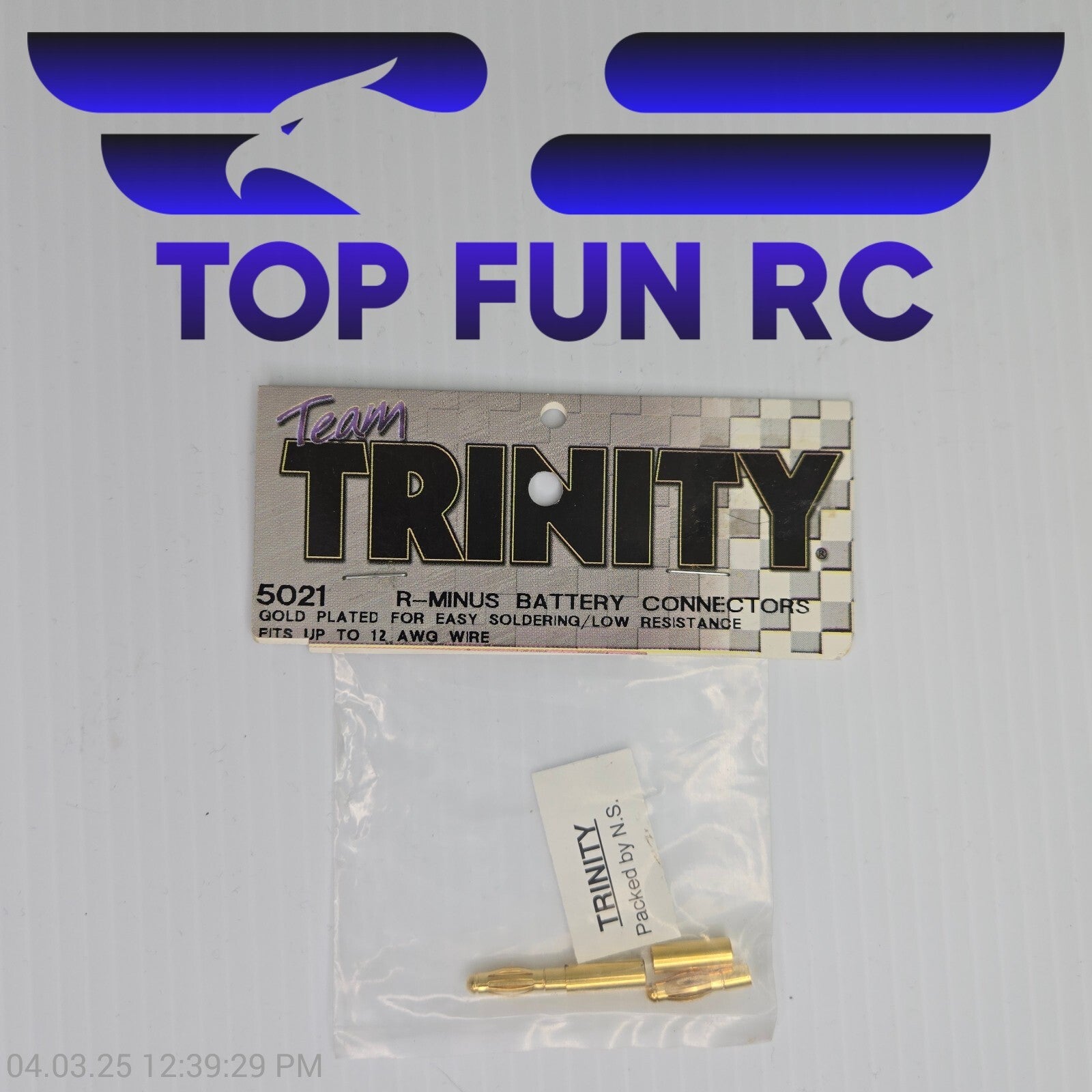 Trinity 5021 R-Minus Battery Connectors-Gold Plated For Easy Soldering/Low Resi.