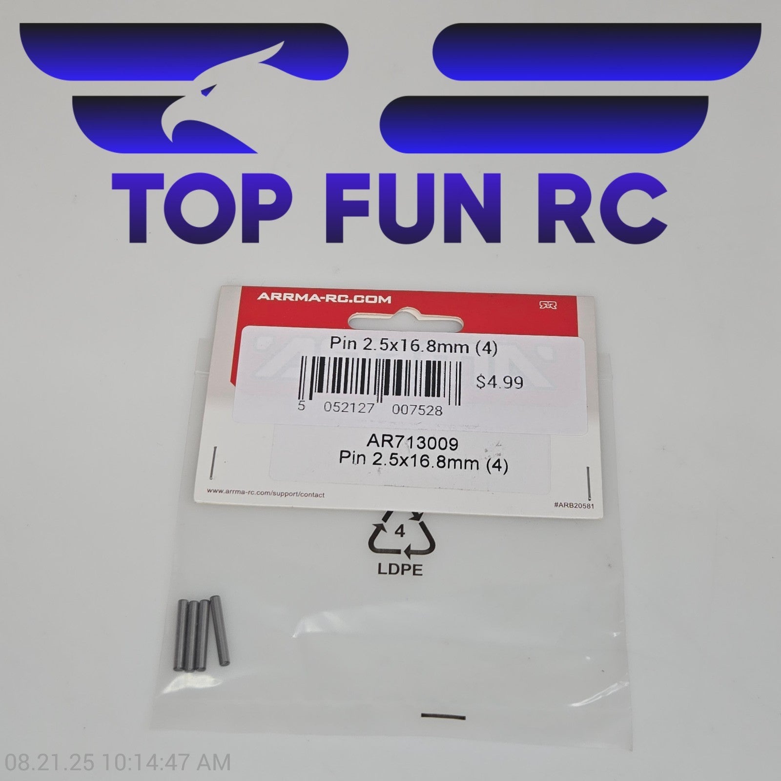 Arrma AR713009 Pin 2.5x16.8mm (4)