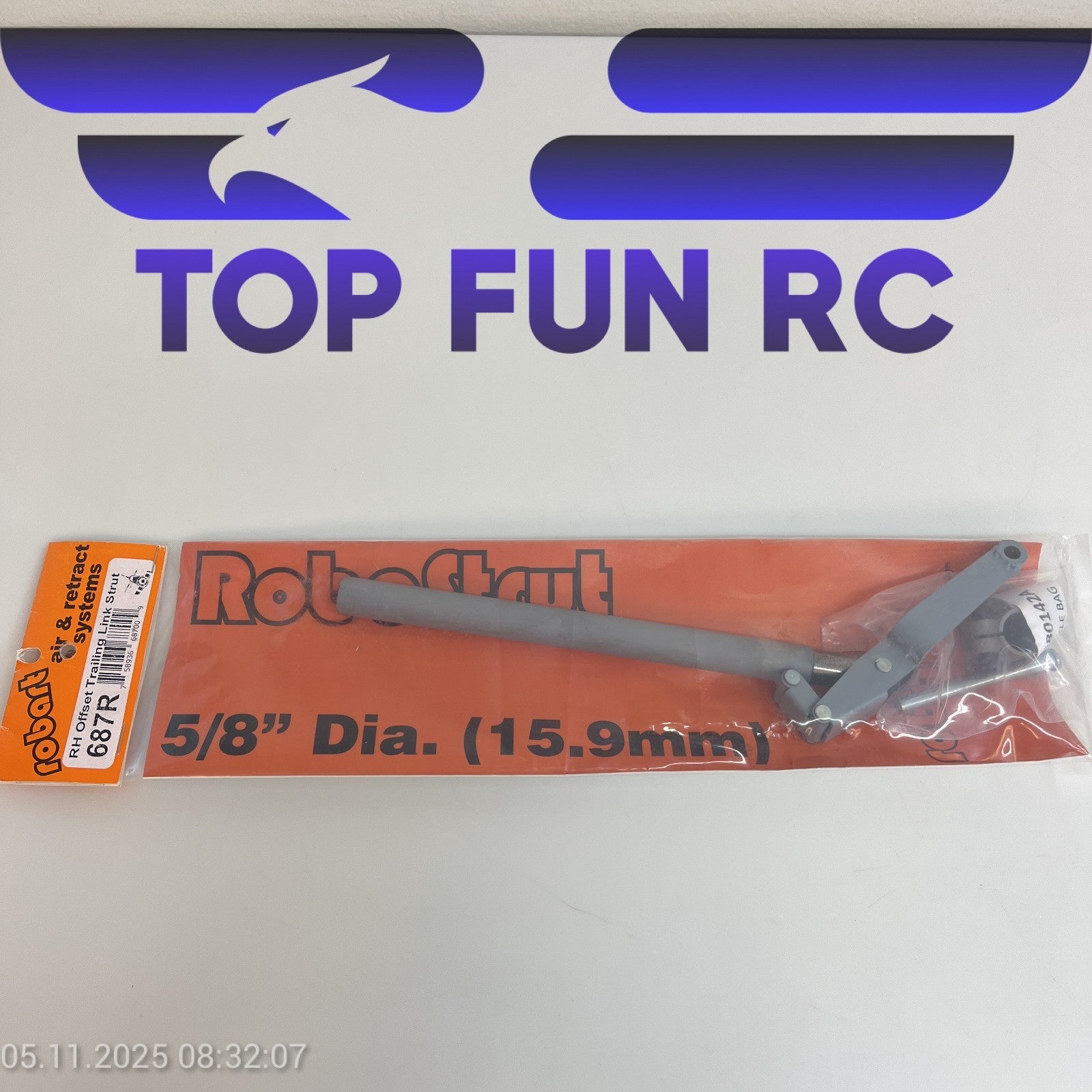 ROBART 687R-RH OFFSET TRAILING LINK STRUT FOR LARGE SCALE RC PLANES UP TO 55 LBS