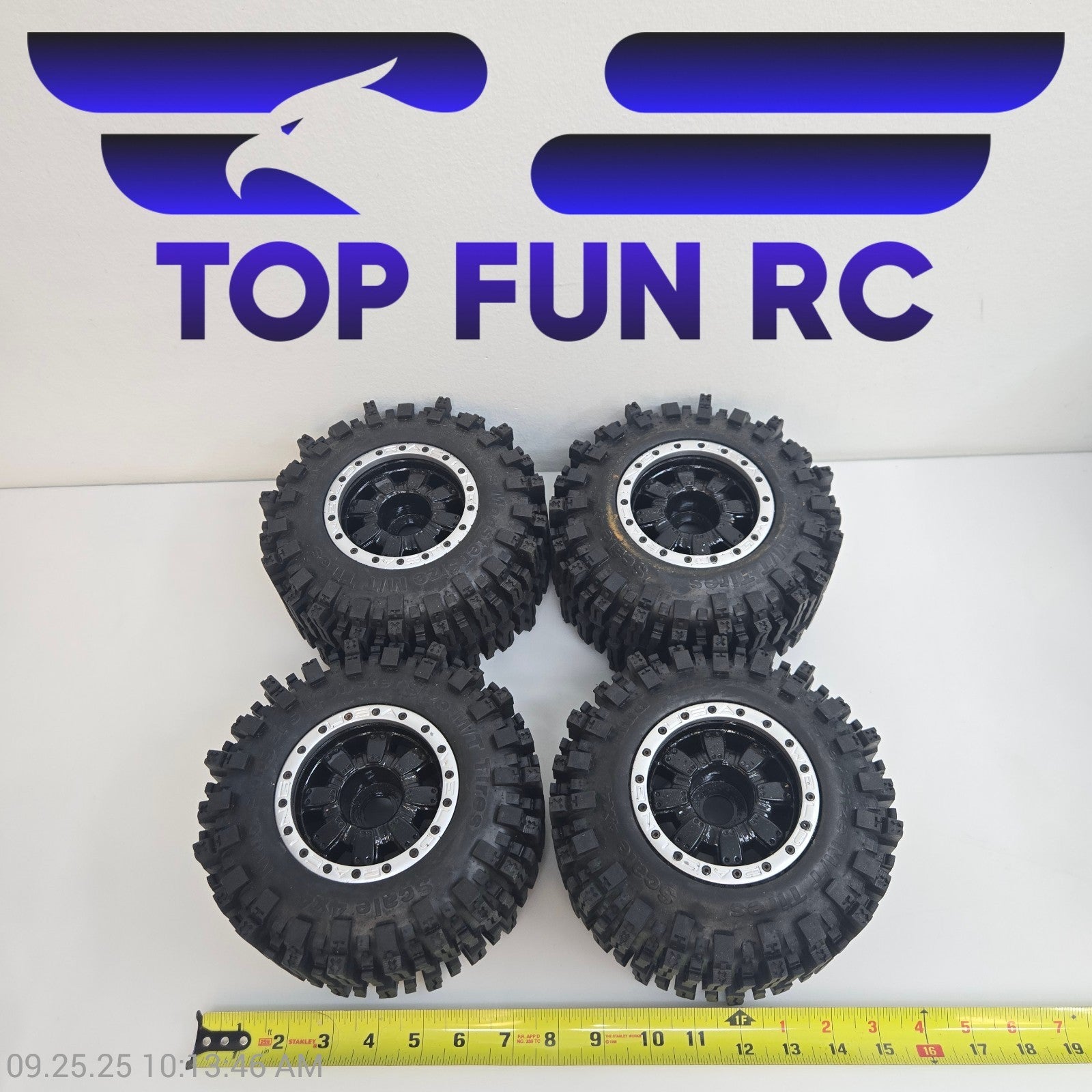 Raceline Monster 2.2 Beadlock Wheels & Tires Black & Silver