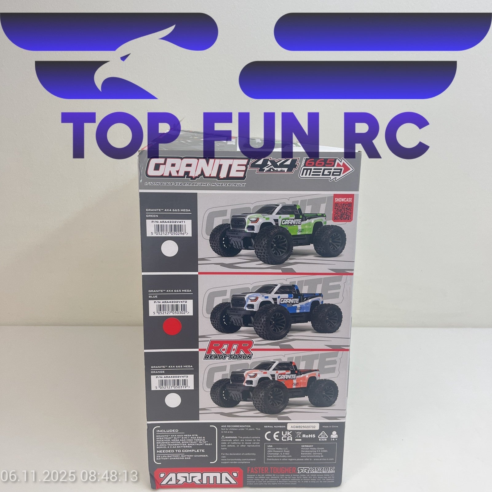 ARRMA GRANITE 4X4 665 MEGA MONSTER TRUCK RTR (BLUE)