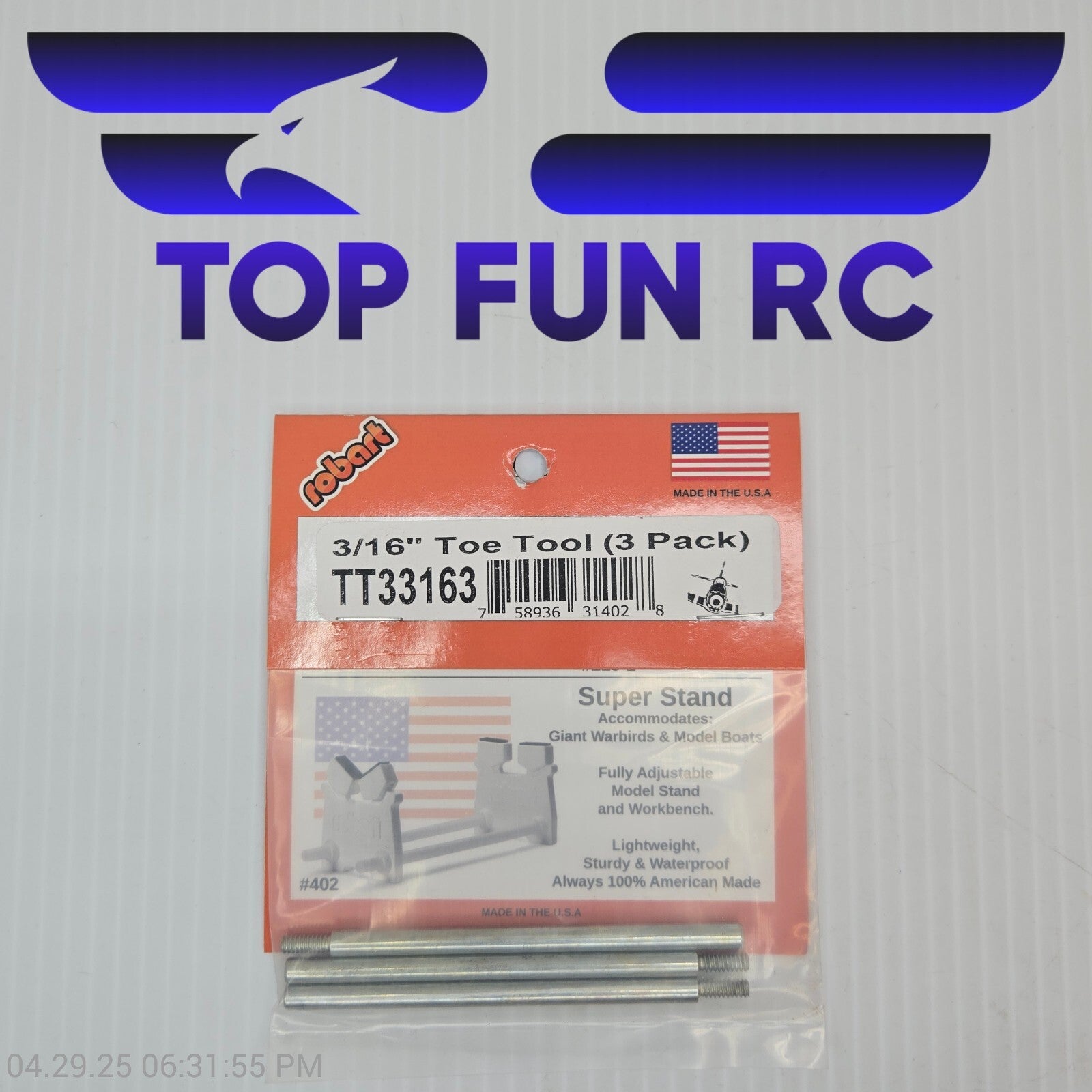 Robart RC TT33163-3/16" Toe Tool (3 Pack)