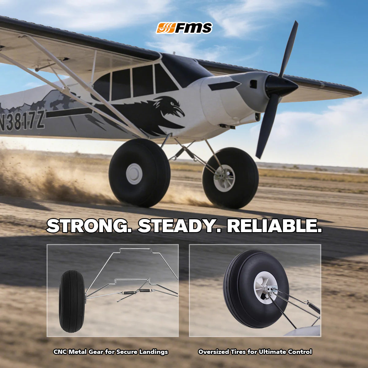 FMS 1300mm PA-18 Super Cub with Reflex V3, RTF