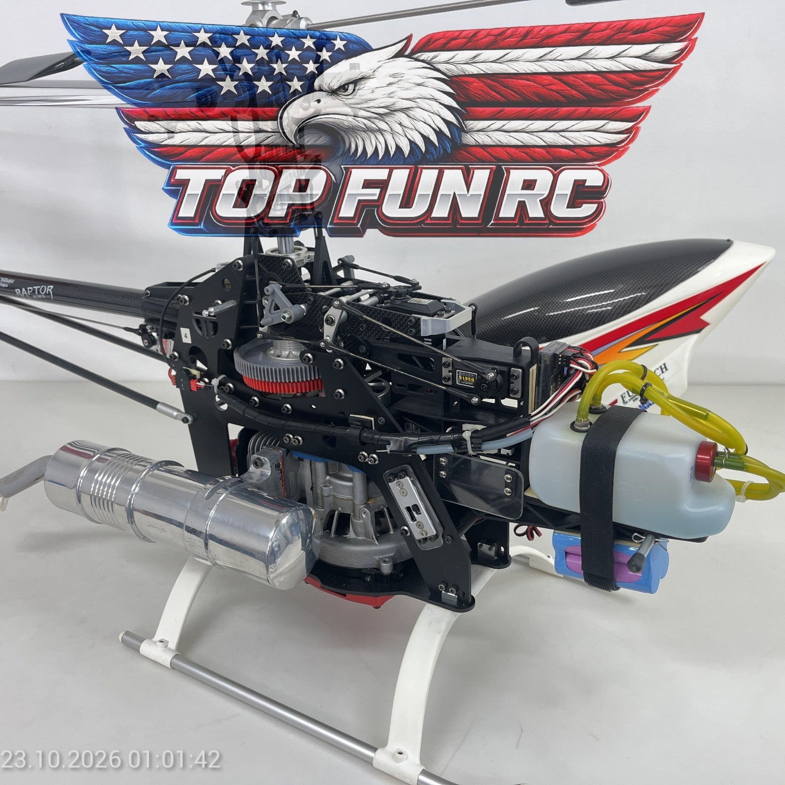 Thunder Color Code Thunder Tiger Raptor .90 Gas Conversion BNF Multi-Color Rc Helicopter ...